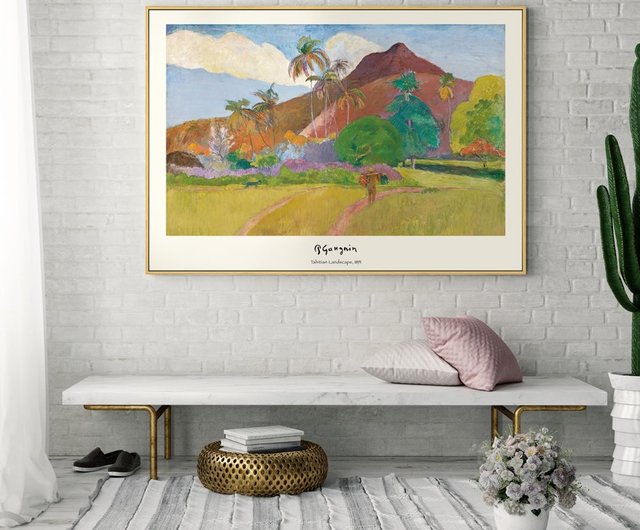 ゴーギャン連作絵画/油絵イラスト/美術イラスト/装飾画/横長画