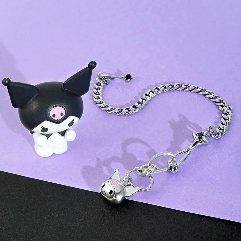 Kuromi World 系列-酷洛米造型手鍊 - 手鍊/手環 - 銅/黃銅 黑色