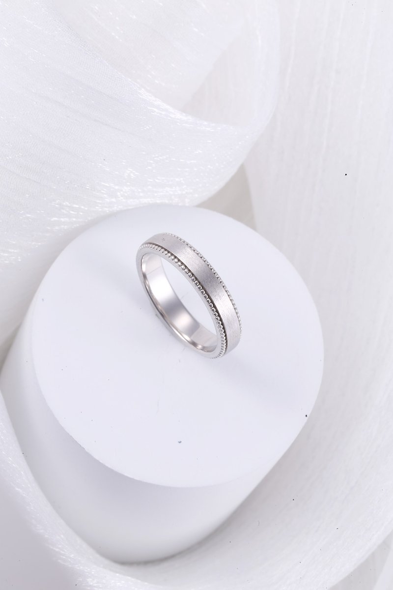 18K white gold lifelong commitment wedding ring - แหวนคู่ - เครื่องประดับ สีเงิน