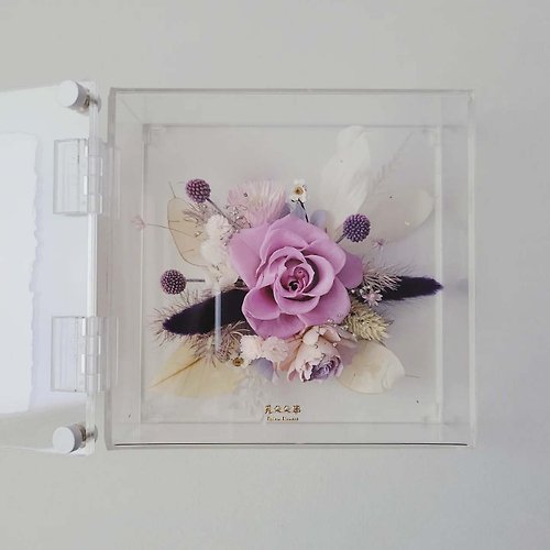 覓朵朵事Follow Flowers 時光寶盒 | 透明仙氣款花盒(獨家訂製) : 大花荳蔻紫