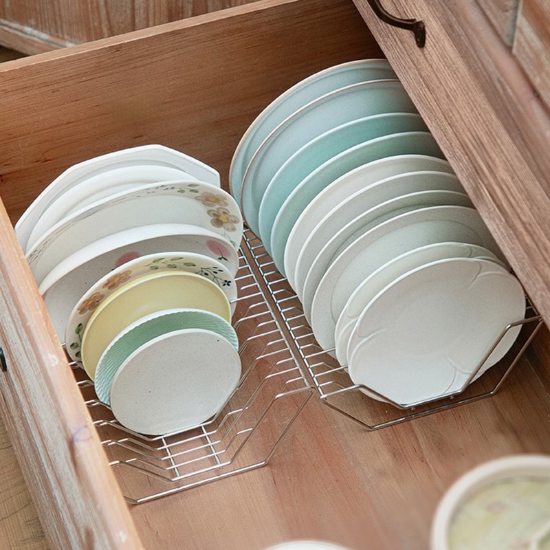 日本霜山 304不鏽鋼碗盤瀝水架/餐盤收納架/立盤架 - 盤子/餐盤/盤架 - 不鏽鋼 銀色