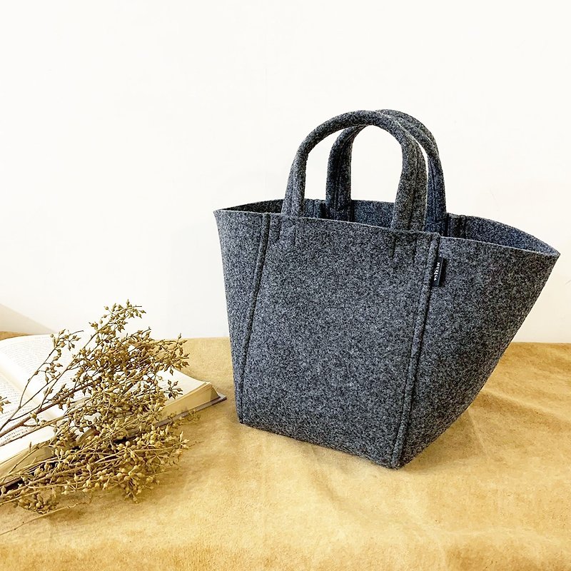 PET bottle recycled felt colorful tote bag S size 3 colors development tote bag Large capacity A4 storage Light sustainable SDGs M1082 - Handbags & Totes - Eco-Friendly Materials 