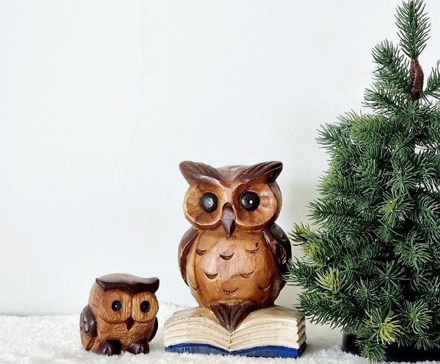 Wooden Owl Sculpture Wood Carving Owl Figurine Wood Art by Linden Bark -  Shop Linden Bark Items for Display - Pinkoi