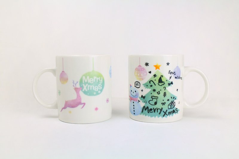 [Limited Series] Hand-painted Christmas Cup - Mugs - Porcelain Red