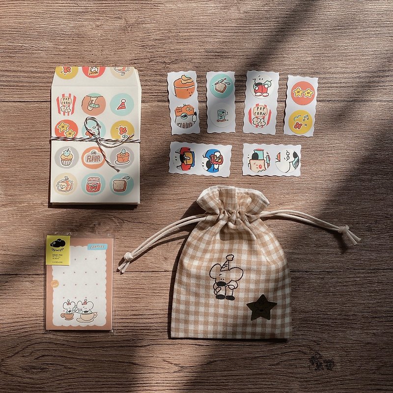 Gift bundle pocket//A cup of hot milk tea - Toiletry Bags & Pouches - Cotton & Hemp 