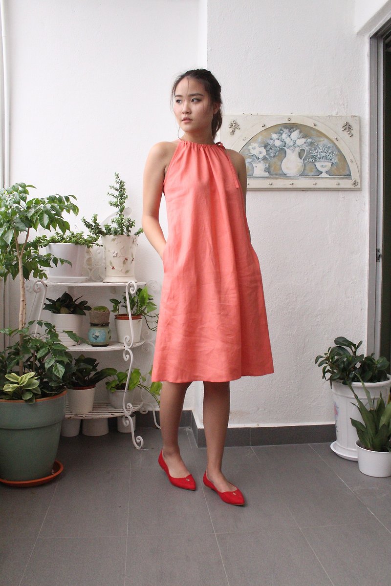 linen dress / casual linen dress / women's clothing / handmade linen dress E 57D - One Piece Dresses - Linen 