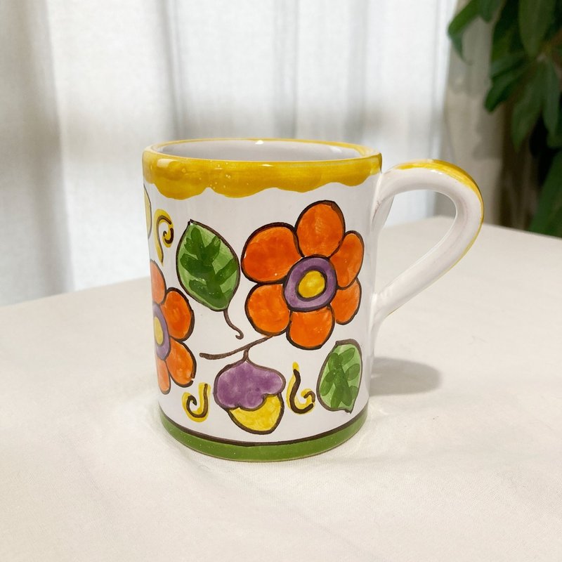 Mug  250ml Majolica Italian Pottery - Mugs - Pottery Orange