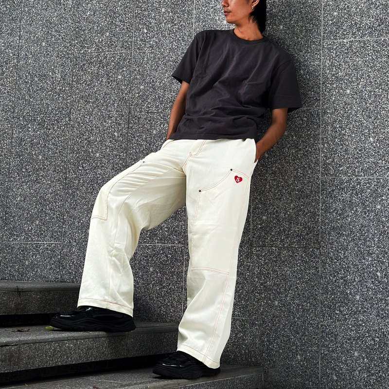 Super.5 - กางเกง San Francisco Double Knee Cargo Pant (สี Golden Gate) - กางเกงขายาว - วัสดุอื่นๆ ขาว