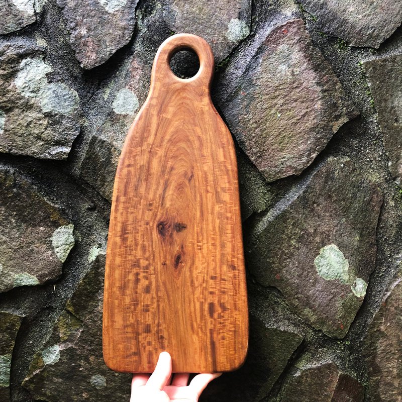 木合金設計/天然自然形原木盤/砧板/餐盤/巴拉圭紫檀/特選水波紋 - 托盤/砧板 - 木頭 咖啡色