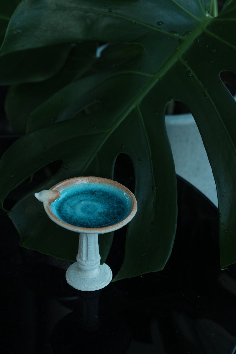 小鳥水盆 陶瓷擺件 - 擺飾/家飾品 - 陶 