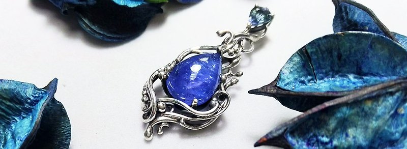 *Sterling Silver Series*Tanzanite design pendant - สร้อยคอ - เครื่องเพชรพลอย สีน้ำเงิน
