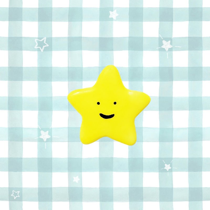 Little star ceramic pin - เข็มกลัด - ดินเผา สีเหลือง
