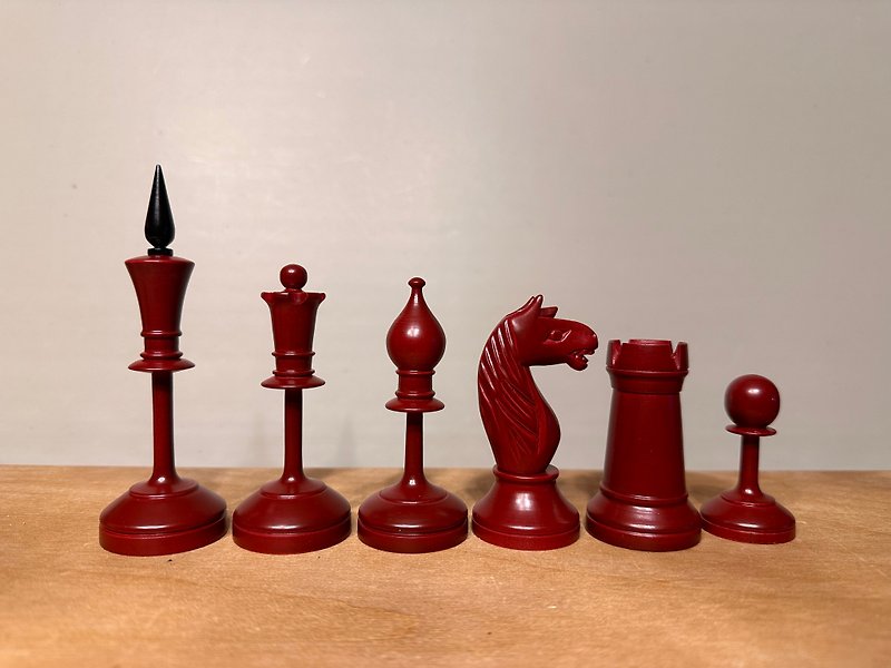 ソビエト/ロシアのチェスセット 1939-1943 (レプリカ) - ボードゲーム・玩具 - 木製 ブラック