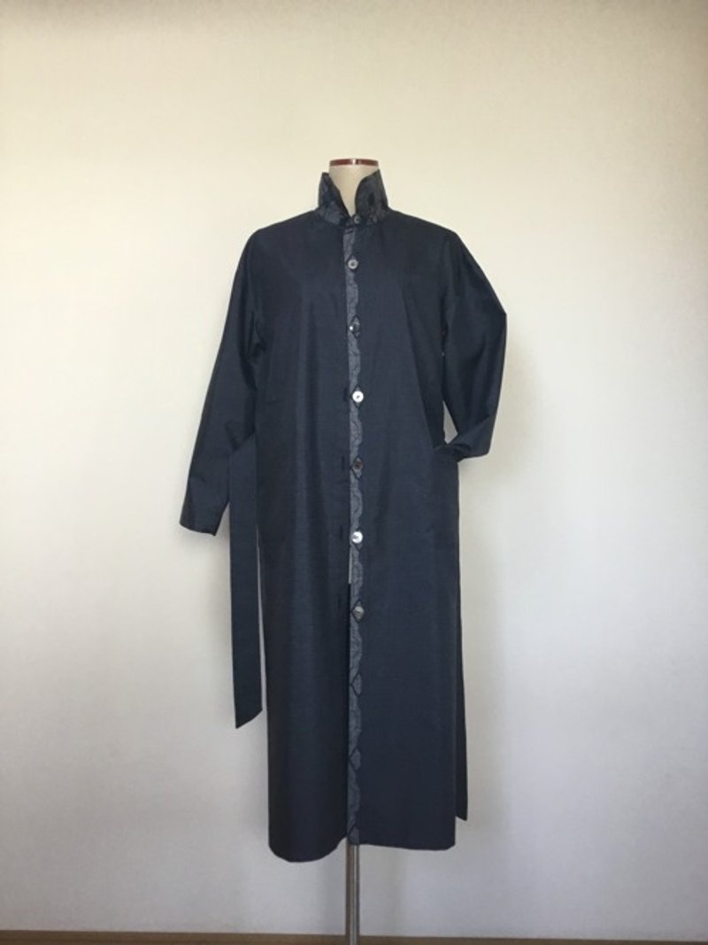 Pinkoi Proxy Purchase -  Oshima Tsumugi Coat Dress Kimono Remake - Women's Casual & Functional Jackets - Cotton & Hemp 