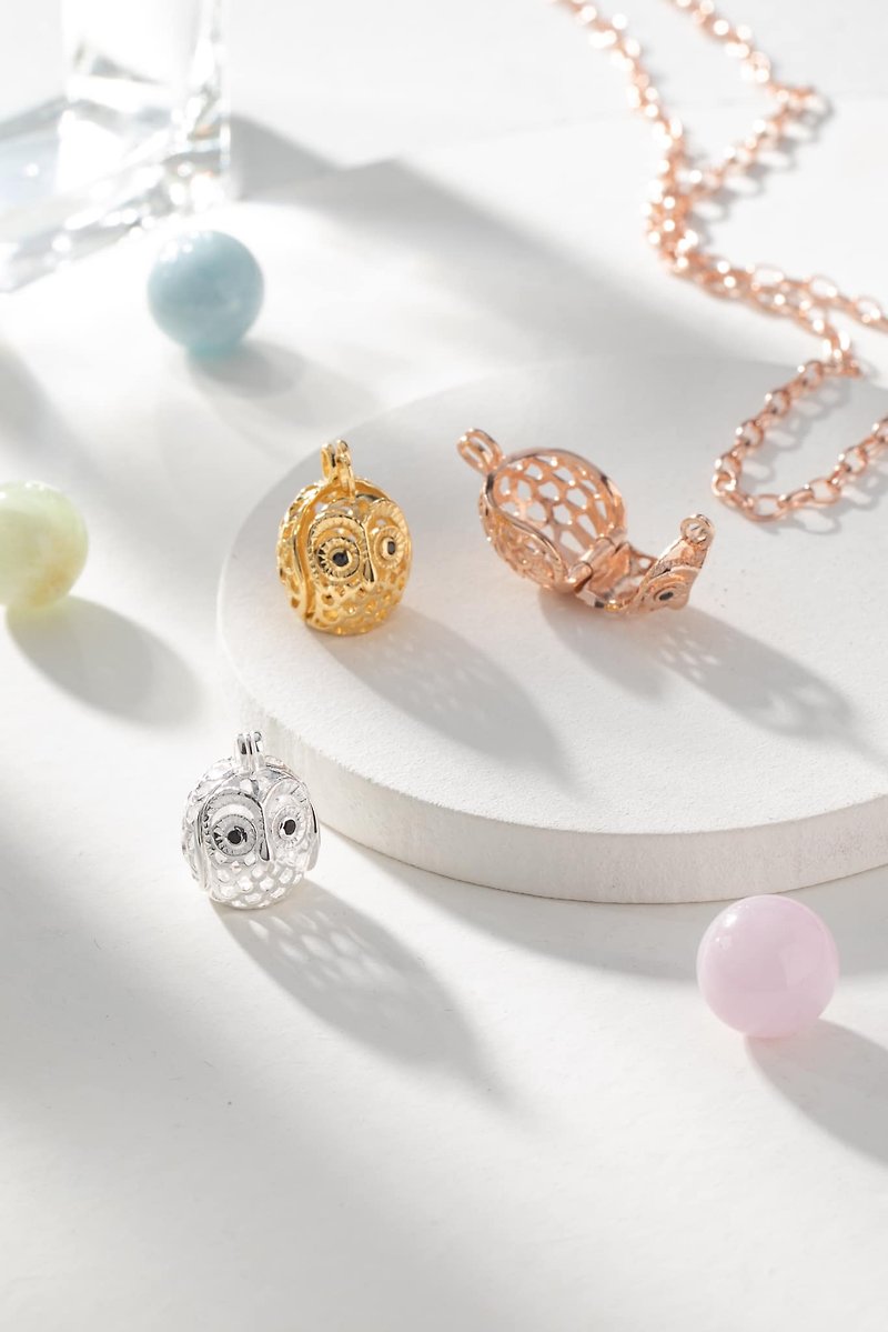 【Moriarty Jewelry】-Owl- Fragrance Pendant 925 Sterling Silver Necklace - Necklaces - Sterling Silver 