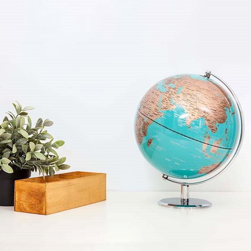 Skyglobe 10吋藍綠海金陸地半圓尺底座地球儀(英文版) - 擺飾/家飾品 - 塑膠 藍色