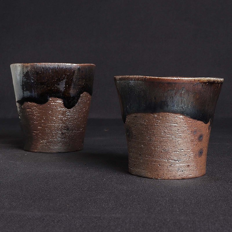 Ming bud ki l firewood Tianmu five-corner teacup - Teapots & Teacups - Pottery Gold