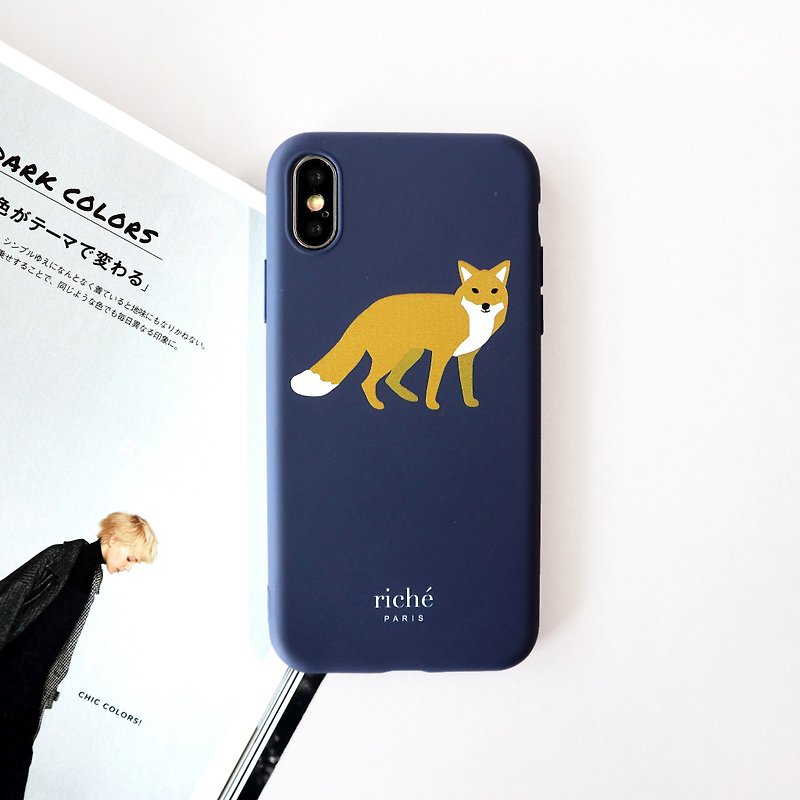 Montmartre little fox phone case - Phone Cases - Plastic Blue