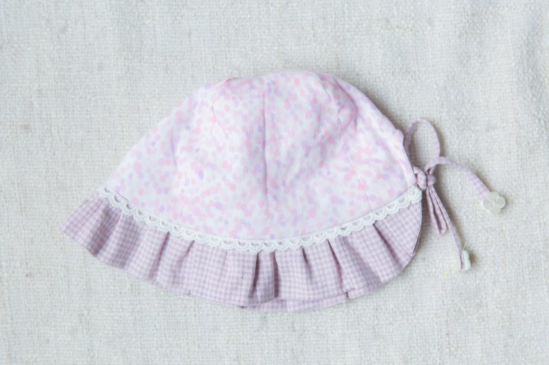 (Spring Special) Handmade flounced baby hat - purple jade - หมวกเด็ก - ผ้าฝ้าย/ผ้าลินิน สึชมพู