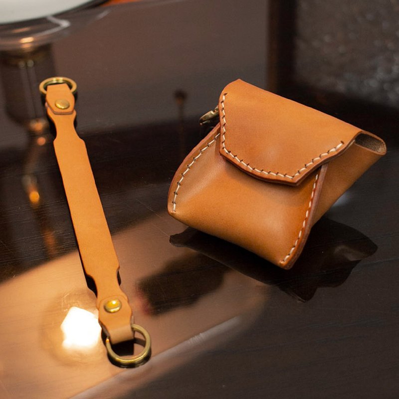 散銀包 - 壓印 (可燙金 / 不燙) - 散紙包 - 真皮 卡其色