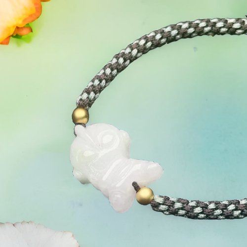瓔珞珠寶盒 E.L.Jewelry Box 冰糯種翡翠卡通人物編織手鍊 | 天然緬甸玉翡翠A貨