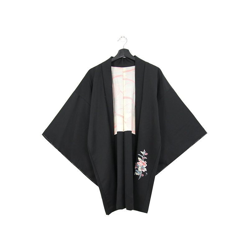 Back to Green-Japan brought back feather kimono pink flower / vintage kimono - Women's Casual & Functional Jackets - Silk 
