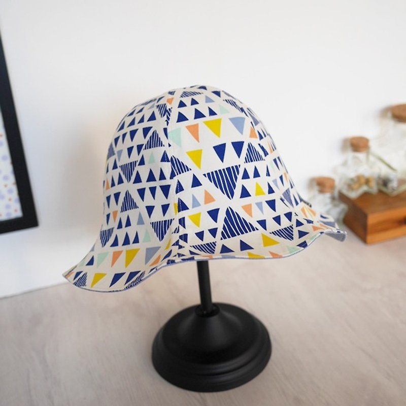 Qinliangグレートカラフルな三角法デニムブルー六面帽子 - 帽子 - コットン・麻 ホワイト