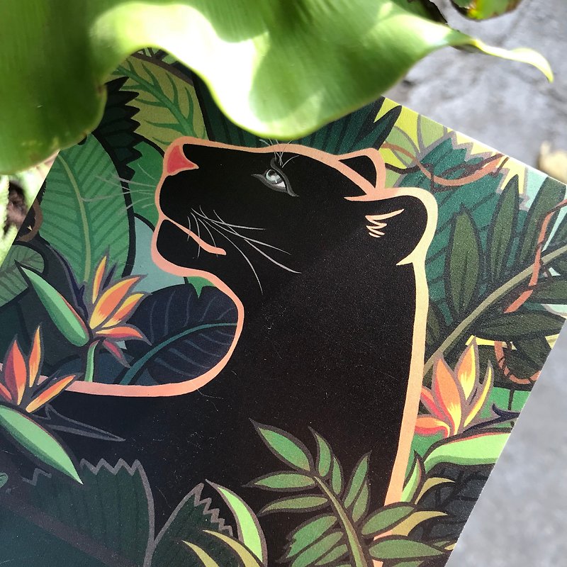[Staring/Card Postcard] Exquisite Illustration/Large Style/Tropical Jungle/Black Panther- - การ์ด/โปสการ์ด - กระดาษ สีเขียว