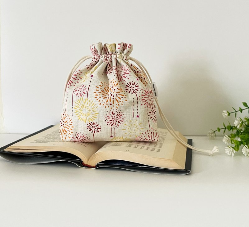 [Autumn Festival Fireworks] drawstring bag/storage bag - Drawstring Bags - Cotton & Hemp 