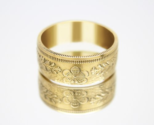 CoinsRingsUkraine Gold Coin Ring Japan Coin ring 20 Chon 1905-1906 (Replica) 18k gold plated ring