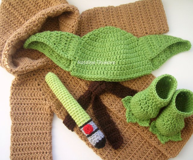 Crochet Baby Yoda Outfit, Newborn Photo Prop