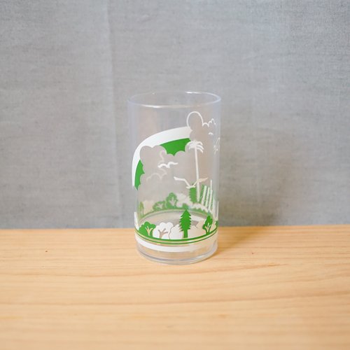 北極二手雜貨 【北極二手雜貨】FUNIA 綠色透明早期塑膠杯