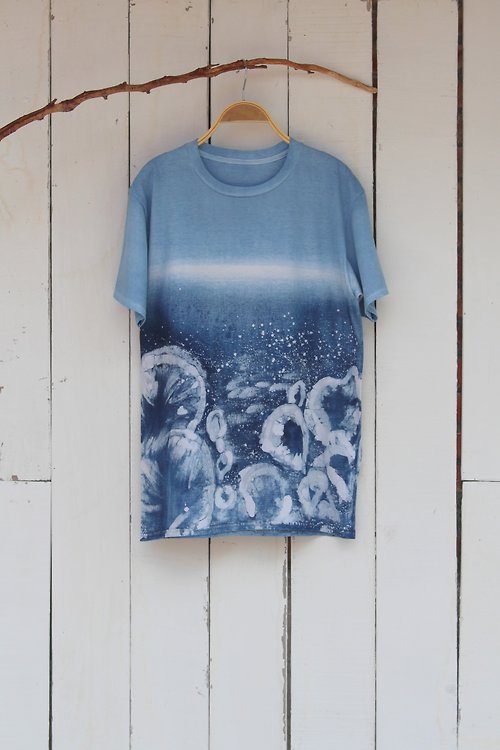 自在染 isvara 自在染isvara 手工藍染 共生系列 海石 純棉T-shirt