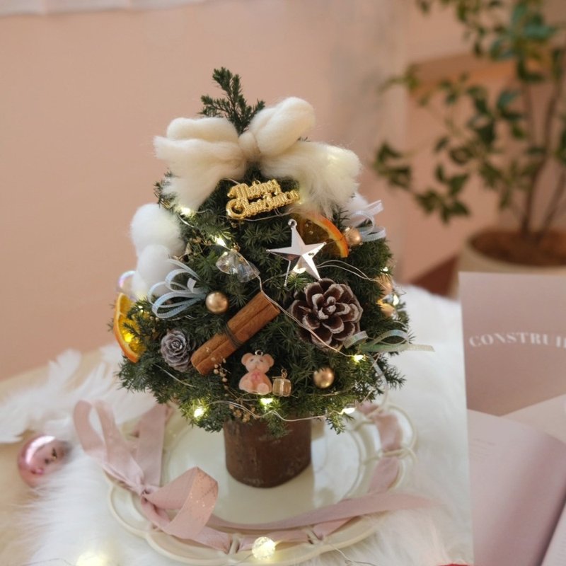 小胖永生聖誕樹 23CM高 - 乾燥花/永生花 - 植物．花 綠色