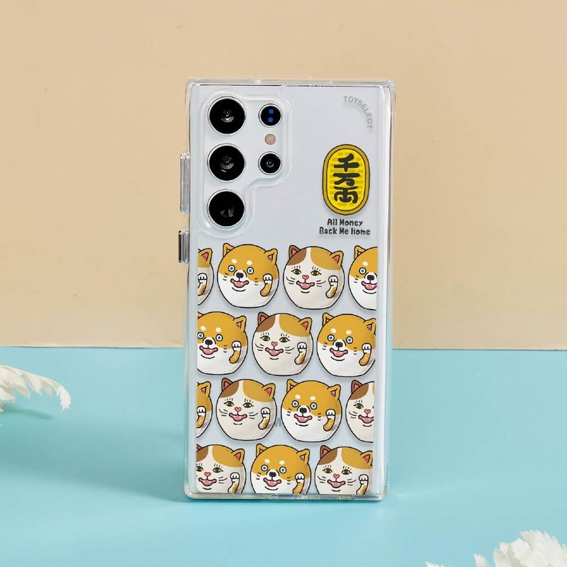 保羅先生 貓派狗派招財滾滾來防摔透明SAMSUNG手機殼 - 手機殼/手機套 - 塑膠 多色