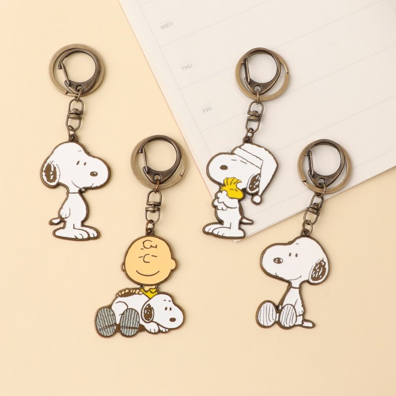 Peanuts史努比金屬鑰匙圈-Snoopy 查理布朗 woodstock 公仔吊飾 - 鑰匙圈/鑰匙包 - 其他金屬 多色
