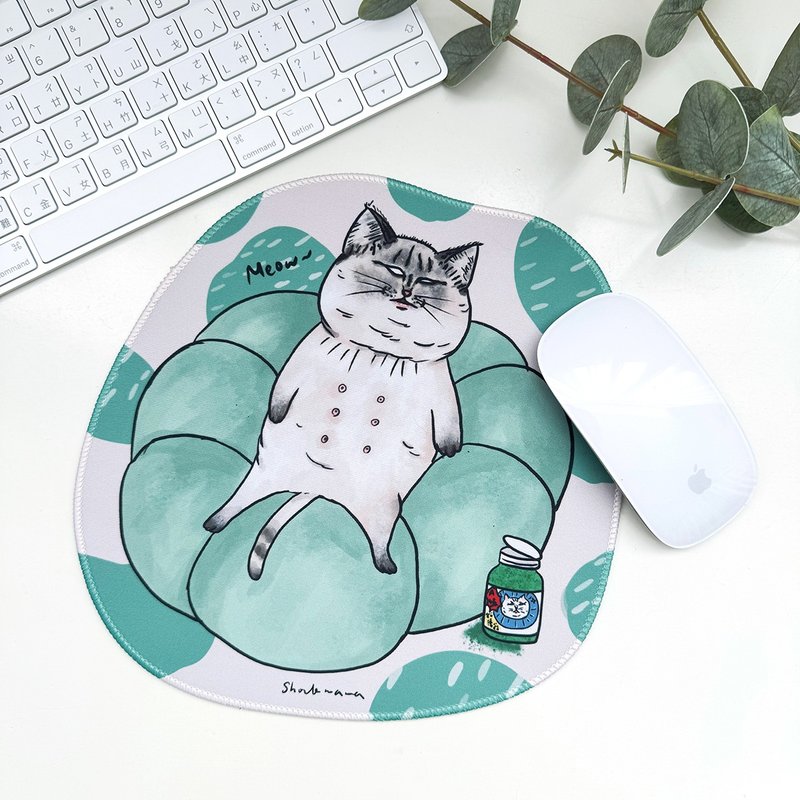 Waste Cat Life Style Mouse Pad - Mouse Pads - Polyester Green