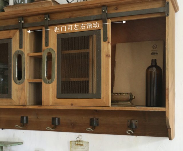 Barn Door Wall Cabinet American Country Retro Hanging Rack Slide Rail Sliding Storage 33sanshan I Barn Door Wall Cabinet American Country, A American Sliding Door