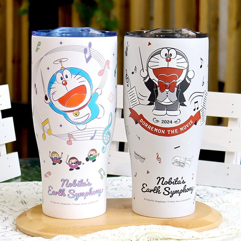 [Doraemon] Stainless Steel Vacuum Cooler Cup Ice Cup 900ml - Two types available - กระบอกน้ำร้อน - สแตนเลส สีม่วง