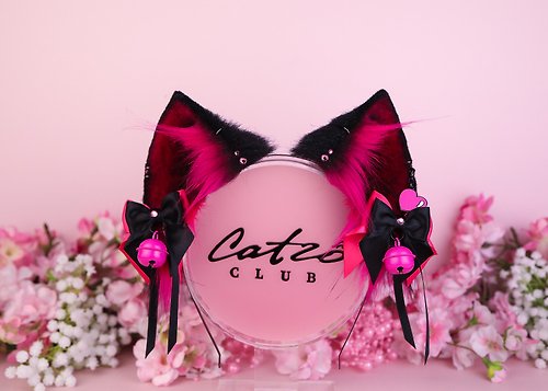 Catzo Club Hot Pink Cheshire Cat Ears Faux Fur Cat Ears Headband