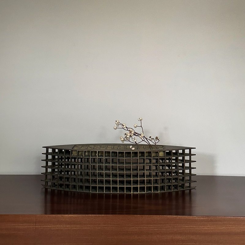 隱物 葉形鏤空古銅器 - 擺飾/家飾品 - 銅/黃銅 咖啡色