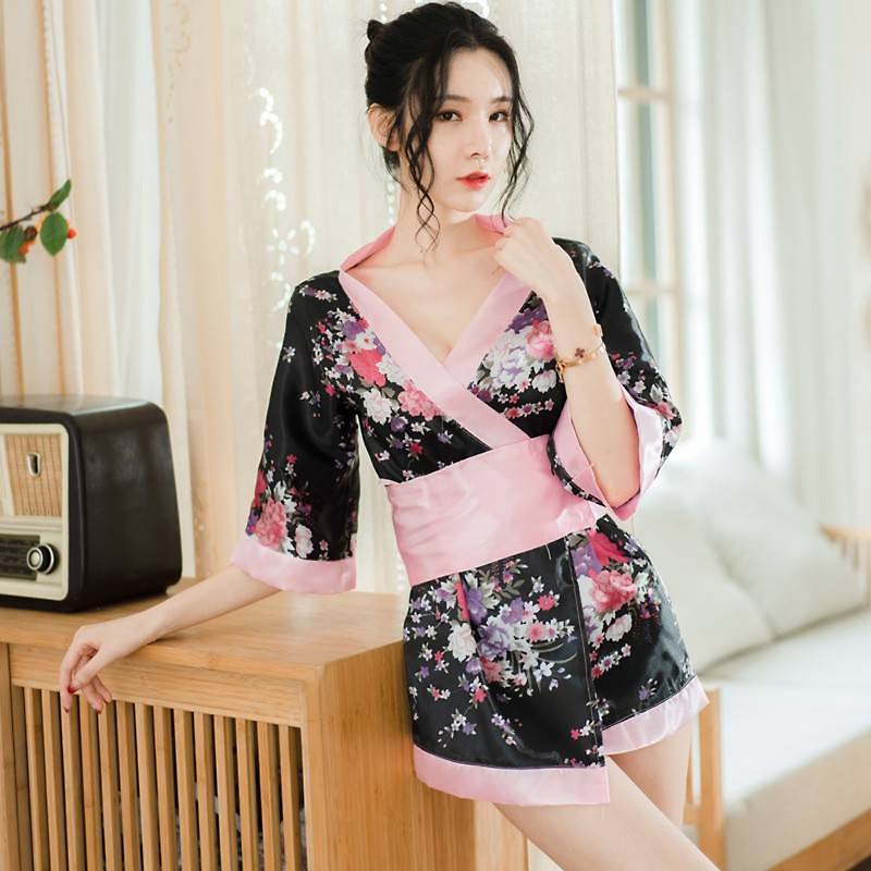 Super sexy kimono cosplay underwear - 居家服/睡衣 - 聚酯纖維 黑色