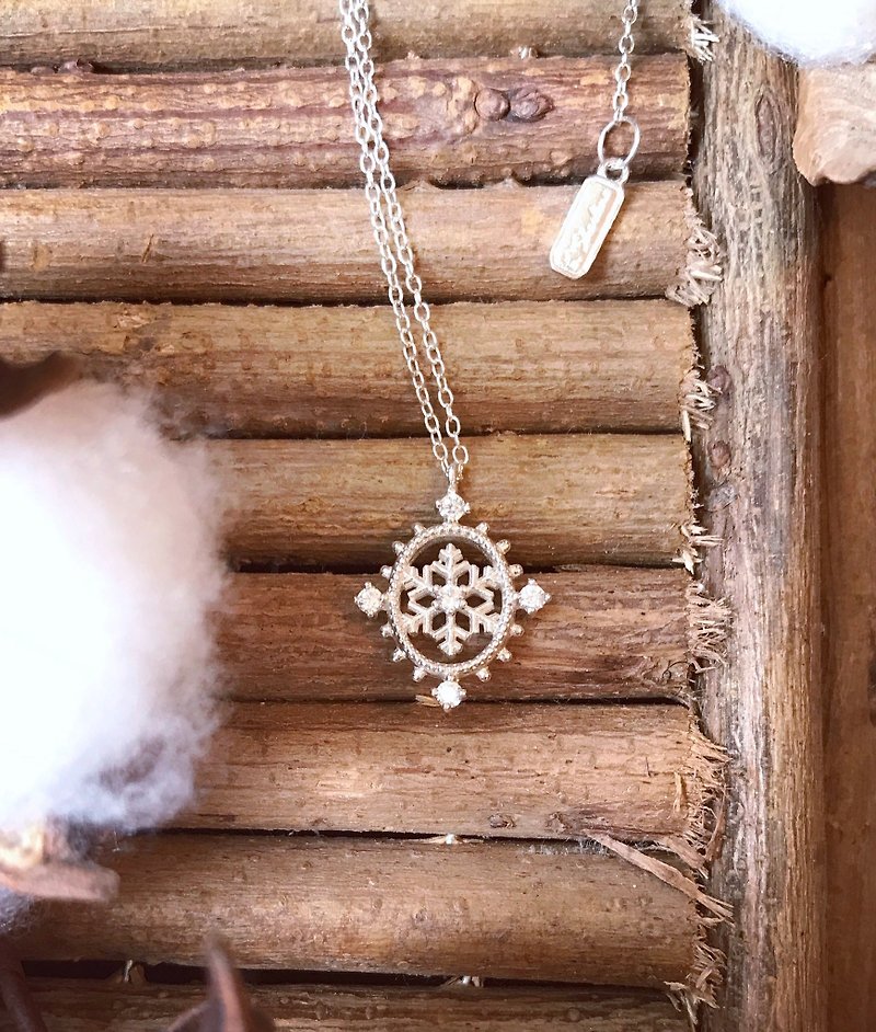 [Gold Charlene·Silver] Peaceful Snow Light Necklace/Bracelet. (Snowflake Bracelet, Snowflake Necklace) - สร้อยข้อมือ - โลหะ 