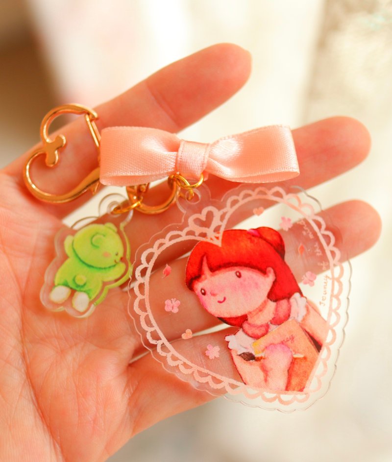 SalapaoAngel Heart Lace l Acrylic Keychain - 吊飾 - 壓克力 多色