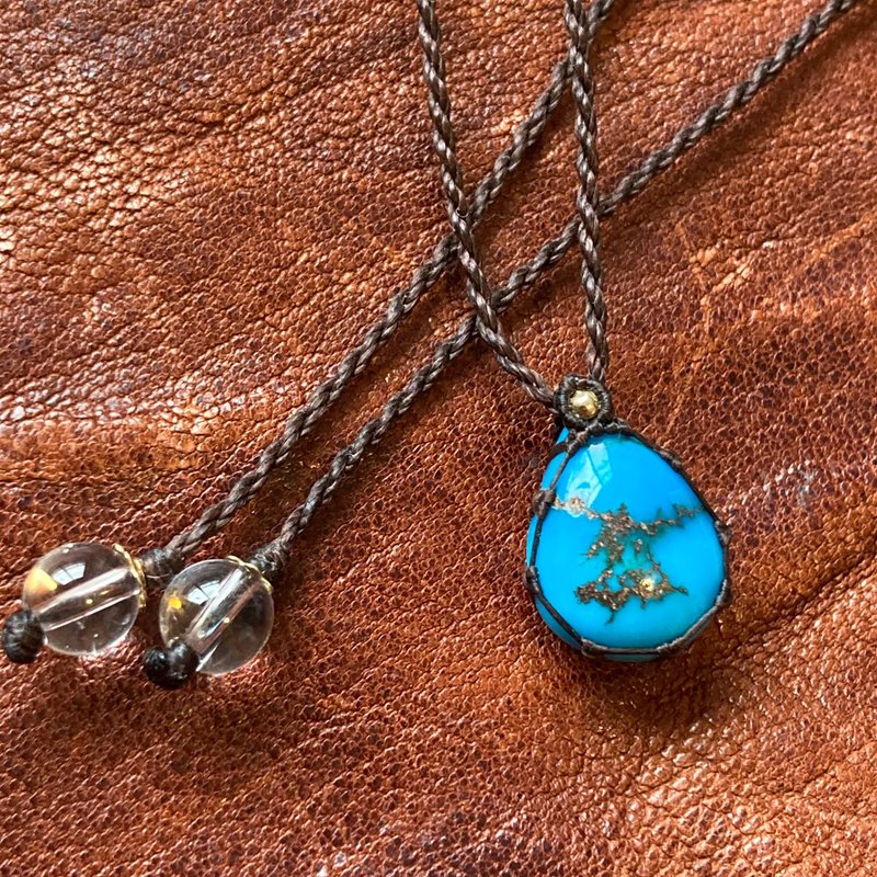 -Bare skin- エジプシャンターコイズマクラメネックレス - 項鍊 - 寶石 藍色