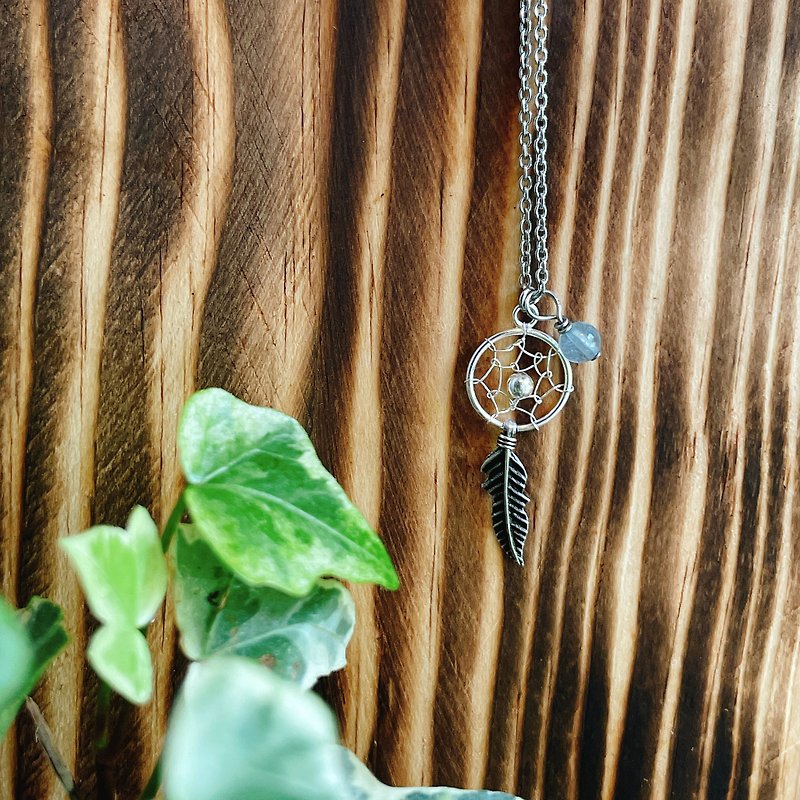Other Metals Necklaces Blue - Dream Catcher x Aquamarine - Natural Stone Necklace