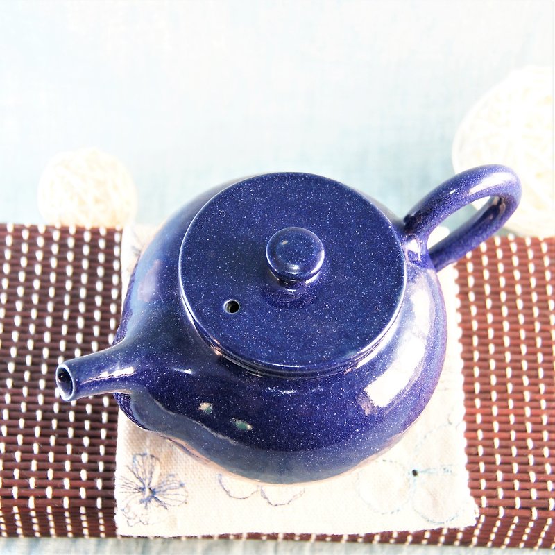 鈷藍星空壺 - 茶具/茶杯 - 陶 藍色