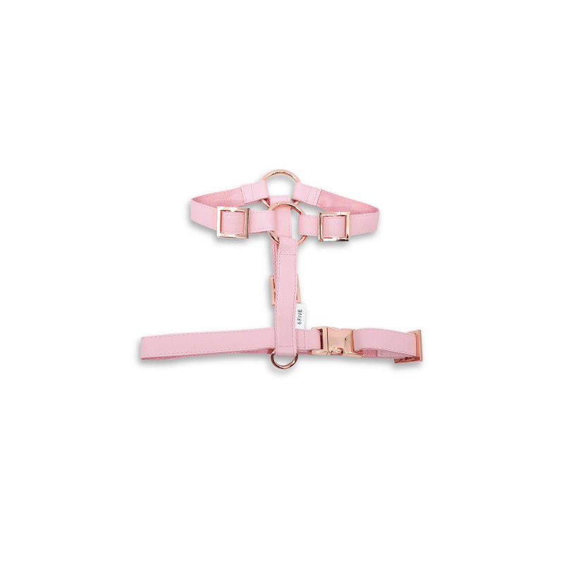 Blush Dog and Cat Harness with Rose Gold Hardware - 項圈/牽繩 - 其他材質 粉紅色