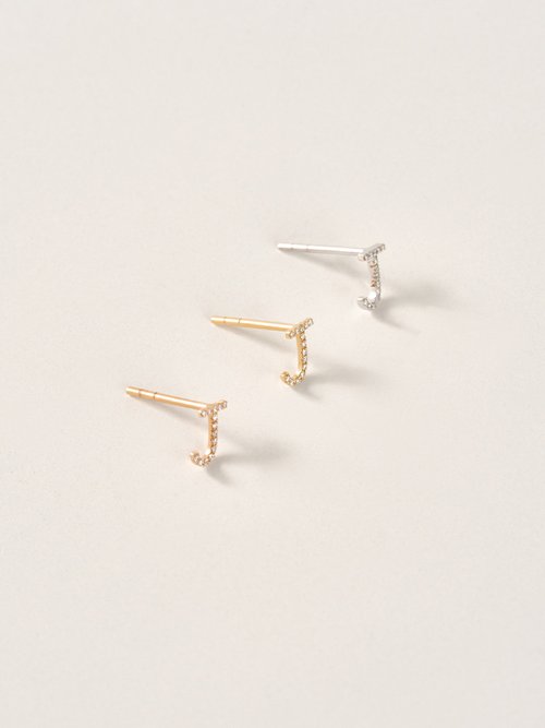 CHUREÈ JEWELRY | GLYPH字母耳環 | 18K金 鑽石輕珠寶(單支販售)