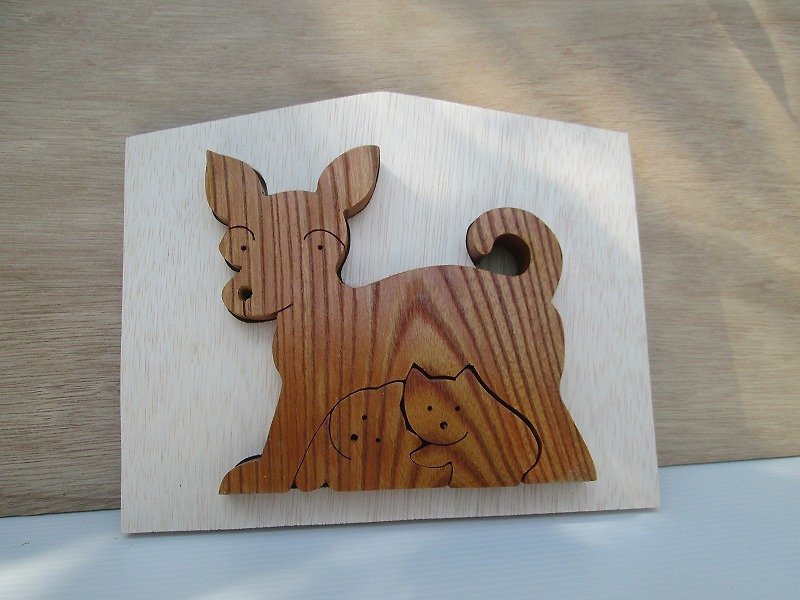 Zodiac Dog Chihuahua Japan postage164 yen - งานไม้/ไม้ไผ่/ตัดกระดาษ - ไม้ สีกากี